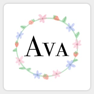 Ava name design Sticker